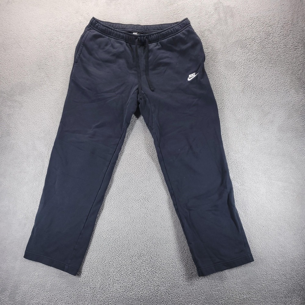 Nike Sweatpants Mens XL Black Fleece Straight Elastic Waist Pockets Gym Workout